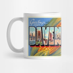 Greetings from Davenport, Iowa - Vintage Large Letter Postcard Mug